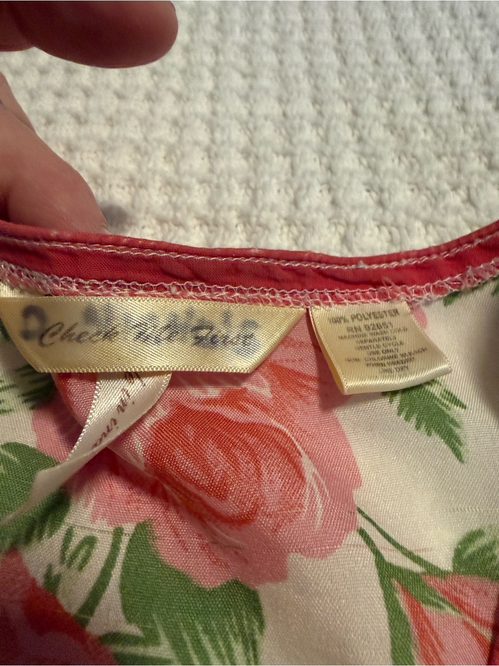 Vintage Check Me First Floral House Dress Size M Pink Rose Granny Chic Pristine - Picture 7 of 7